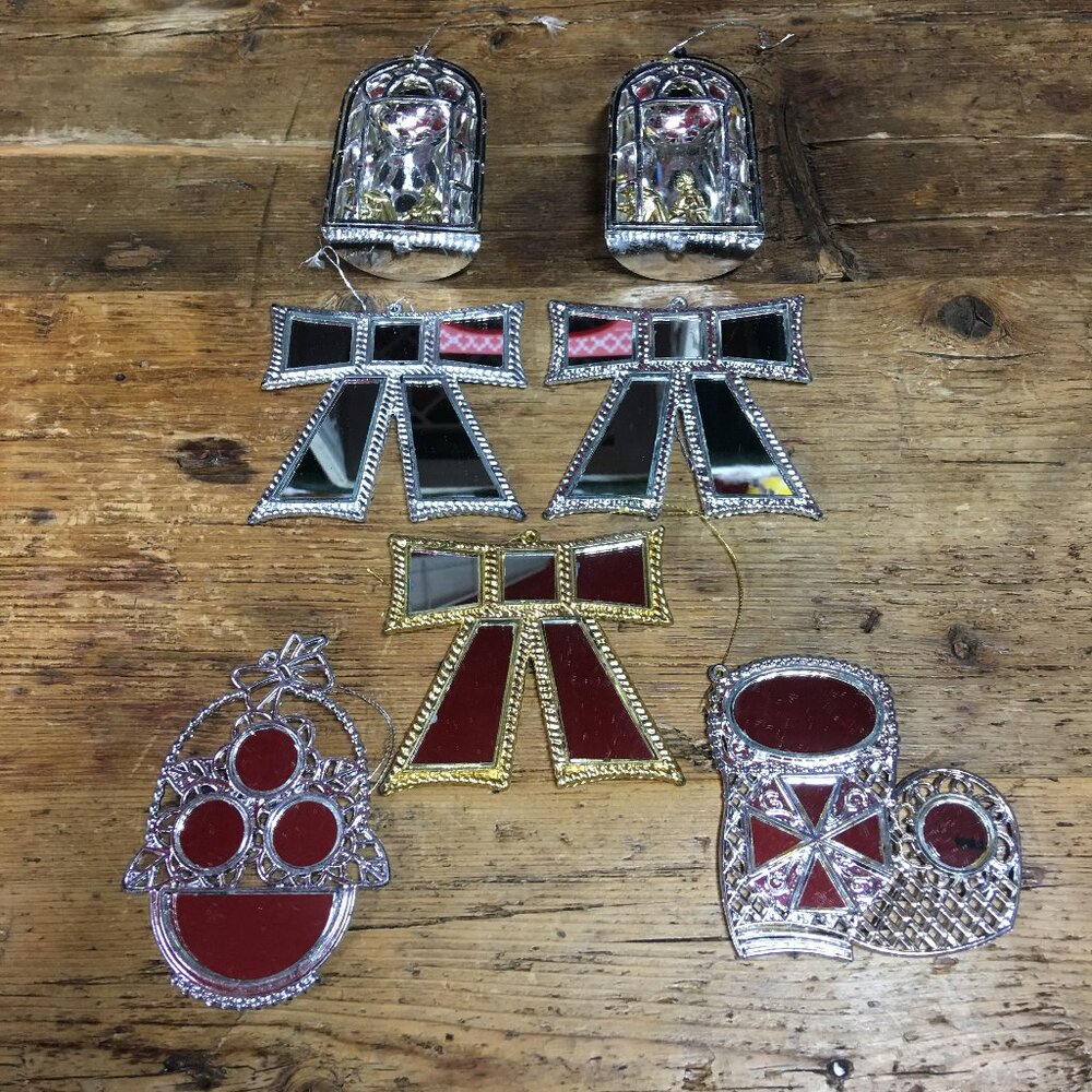 Vintage Mirror Christmas Ornaments